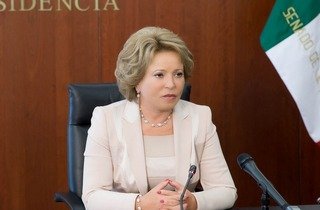Выступление Председателя Совета Федерации В. Матвиенко на церемонии передачи Мексике председательства в АТПФ
