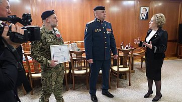 Валентина Матвиенко встретилась с офицерами разведывательно-штурмовой бригады «Ветераны» Добровольческого корпуса МО РФ