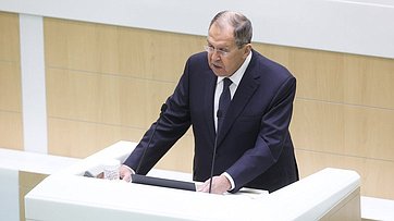 Выступление Министра иностранных дел Российской Федерации Сергея Лаврова в рамках «Правительственного часа» с докладом на тему «Об актуальных вопросах внешней политики Российской Федерации»