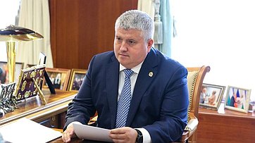 Встреча Председателя СФ Валентины Матвиенко с временно исполняющим обязанности Губернатора Новгородской области Александром Дроновым