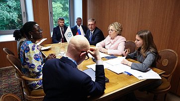 15-й Саммит женщин – председателей парламентов. Встреча Председателя Совета Федерации Валентины Матвиенко с Председателем МПС, Председателем Национального собрания Объединенной Республики Танзании Тулией Эксон