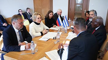 Председатель СФ Валентина Матвиенко провела встречу с Председателем Национальной ассамблеи народной власти и Государственного Совета Республики Куба Эстебаном Ласо Эрнандесом