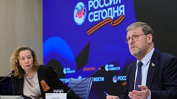 В ММПЦ «Россия сегодня» состоялся брифинг заместителя Председателя Совета Федерации Константина Косачева об итогах участия российской парламентской делегации в 152-й Ассамблее Межпарламентского союза