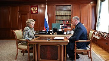 Председатель Совета Федерации Валентина Матвиенко провела встречу с губернатором Астраханской области Игорем Бабушкиным