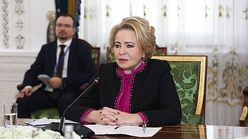 Встреча Председателя Совета Федерации Валентины Матвиенко с Председателем Сената Парламента Республики Казахстан Мауленом Ашимбаевым