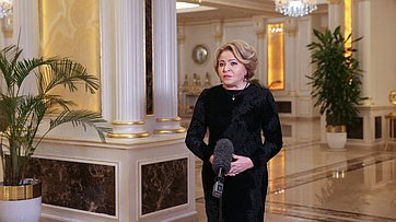 Брифинг Валентины Матвиенко в ходе официального визита делегации Совета Федерации в Республику Таджикистан