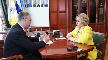 Встреча Валентины Матвиенко с губернатором Ставропольского края Владимиром Владимировым
